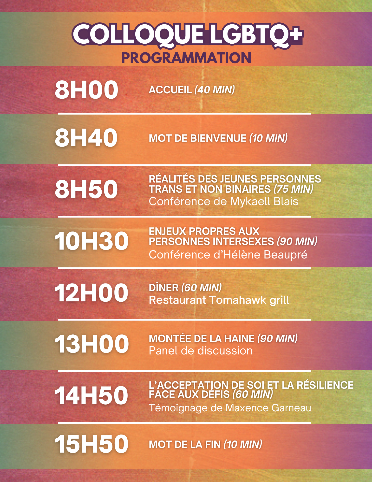 Colloque 2SLGBTQIA+ - Comprendre, respecter, inclure vers des services pour toustes - 